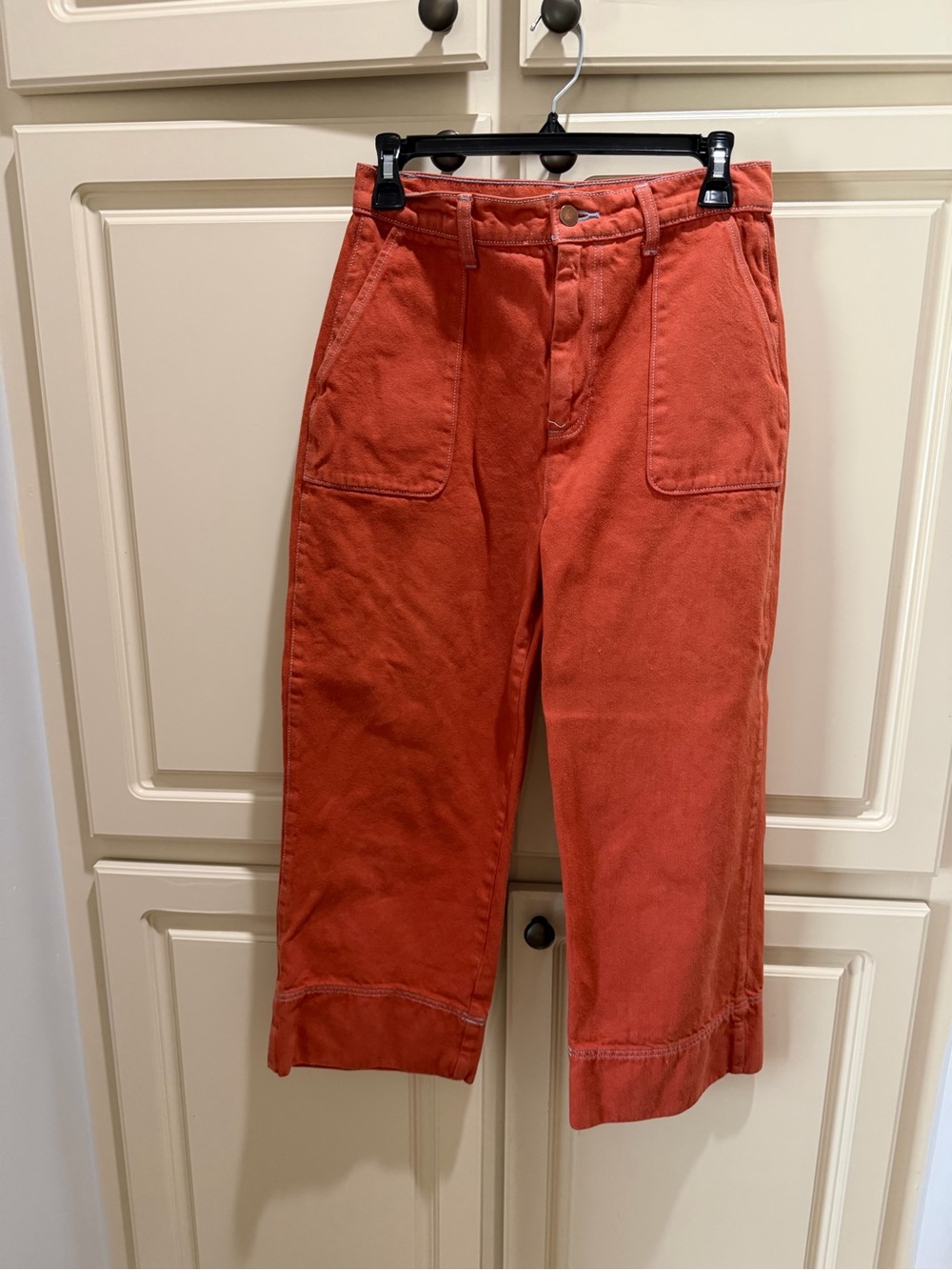 Roller Rabbit Rust Wide-Leg Cropped Jeans - Picture 2 of 6